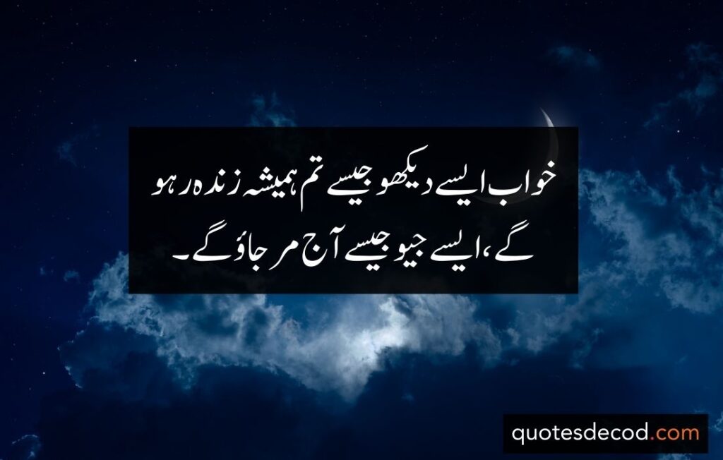 good night quotes in urdu to motivat your dreams